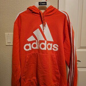 Adidas Men's Orange 3-stripe Hoodie